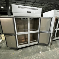 Congélateur vertical commercial double porte de haute qualité en acier inoxydable pour supermarché et cuisine