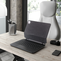 Clavier sans fil ergonomique avancé avec rétroéclairage RGB et étui USB-C pour iPad Pro 11, avec trackpad et 3 touches, design ultra-fin et pliable