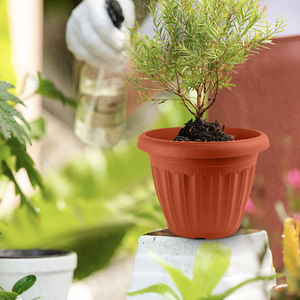 Prix d'usine Grands pots de plantes en plastique extérieurs Grand pot de fleur noir avec plateaux et soucoupes Vente en gros pour le jardin - Product Image 5