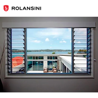 Volets certifiés CE NFRC Rolansini pour salle de bain, chambre à coucher, fenêtres, stores, jalousies, fenêtre à persiennes ventilée avec cadre en aluminium et verre