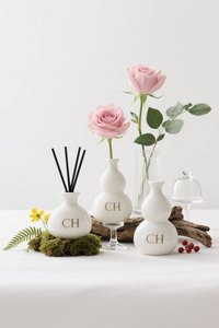C & H Personnalisé Unique <span class=keywords><strong>Calebasse</strong></span> En Forme <span class=keywords><strong>De</strong></span> Vase À Fleurs En Céramique Blanc Mat Parfum Reed Diffuseur Bouteille pour La Décoration Intérieure Bureau Décor - Product Image 5