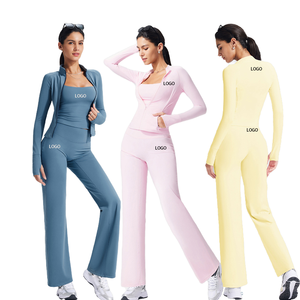 High Waisted Wide Leg <b>Yoga</b> <b>Pants</b> Spandex Nylon Stretch Comfortable Fitness Lounge <b>Pants</b> with OEM ODM Customization - Product Image 2