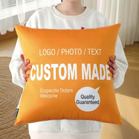 Coussin personnalisé avec logo d'entreprise imprimé, design gratuit, idéal pour les cadeaux d'entreprise, les anniversaires et la décoration de bureau
