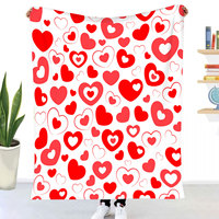 Couverture Douillette Personnalisée Cœur d'Amour Imprimé – Écologique, en Flanelle, pour la Maison – Offre Spéciale