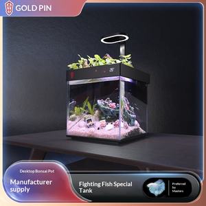 Aquarium cylindrique de bureau pour poissons rouges, écologique, pour betta, idéal pour la maison et le salon, hydroponique, sans changement d'eau, aquarium paresseux - Product Image 5