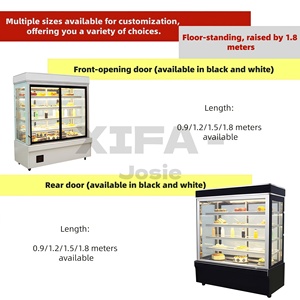 Vitrina Refrigerada Comercial para Panadería, con Vidrio Curvo, Exhibidor <span class=keywords><strong>de</strong></span> Pasteles <span class=keywords><strong>de</strong></span> Acero Inoxidable con LED para Cafetería y Restaurante, Superventas - Product Image 2