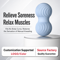 Rouleau de massage en silicone double balle texturé pour points de pression, relaxation musculaire, yoga, personnalisable OEM, directement de l'usine