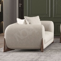 Ensemble de canapés sectionnels en tissu de laine d'agneau blanc nordique NOVA, fauteuil moderne en bouclette pour salon, utilisation hôtelière gonflable