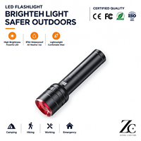 Lampe torche tactique LED rechargeable 1100LM en alliage d'aluminium, zoomable, XPE, 6000K lumière du jour, 500-600M, camping, urgence