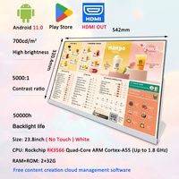 Écran tactile capacitif LCD de 21,5/23,8/27 pouces en forme de L pour tablette Android, affichage numérique, menu électronique, pour les magasins de thé au lait