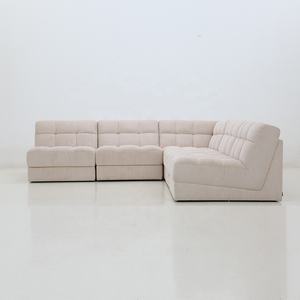 Divano componibile a 3 posti soggiorno modulare <span class=keywords><strong>beige</strong></span> bianco divano in tessuto di velluto a coste set angolo - Product Image 2
