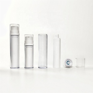 <span class=keywords><strong>Stylish</strong></span> 30/50ml Trắng nhựa mỹ phẩm bơm Jar hình bầu dục dập nóng logo cho chăm sóc da huyết thanh dầu gội Lotion chăm sóc cơ thể chai - Product Image 1