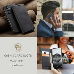 Étui portefeuille en cuir à rabat pour <span class=keywords><strong>Samsung</strong></span> Galaxy S25 S26 Ultra S24 Ultra S23 FE S22 S21 <span class=keywords><strong>S20</strong></span> Plus A17 A16 A36 A56 A15 A55 A35 - Product Image 5
