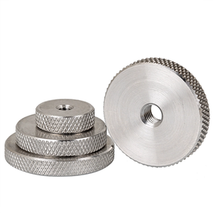 304 Edelstahl Rändelmutter M3 M4 M5 M6 M8 M10 mit großem flachem Griff, verstellbarer Rändelknopf, runder Daumenmutter - Product Image 1
