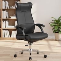 Chaise de bureau ergonomique pivotante en cuir, moderne, de direction, réglable, inclinable, de luxe, pour manager, avec roulettes, en PU