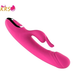 KRSJJ Silikon ABS Tahan Air Motor Ganda 12-frekuensi Simulasi Getaran Penis Bersertifikat Mainan Seks Vagina Vibrator Wanita - Product Image 1