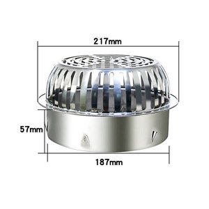 Dreno de Telhado Redondo em Aço Inoxidável de 50mm a 200mm para Água da Chuva ao Ar Livre, Anti-Entupimento - Product Image 4