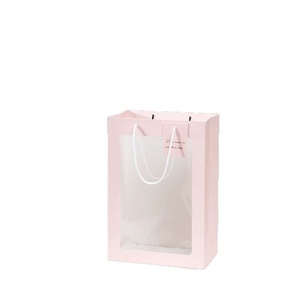 Bolsa de Regalo en Stock con Ventana Transparente y Asa para el Día de San Valentín, Agradecimiento al Maestro, Empaque para Exhibición de Flores 520 - Product Image 1