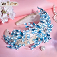 YouLaPan – bandeaux de mariage élégants et exquis, faits à la main, tissage de diamants d'eau, accessoires pour cheveux pour femmes, pour banquets et danses, YXA290