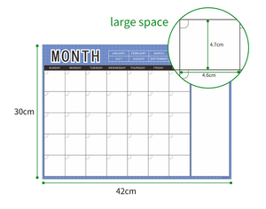 Ensemble tableau blanc taille personnalisée PET effaçable à sec calendrier mensuel magnétique planificateur pour cuisine réfrigérateur approvisionnement direct d'usine - Product Image 2