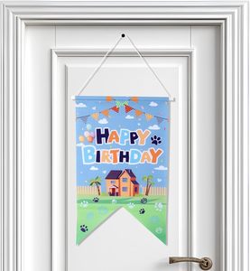 Striscione Personalizzato 'Buon Compleanno' da Appendere alla Porta, Banner Nero per Feste di Compleanno, Decorazione per Portico e Parete - Product Image 1