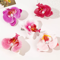 Pinces à cheveux coréennes Sweet Hairgrips Big Pearl Claw Clips Ombre High Quality Metal Girl Hair Accessory Cute New Design Bionic Flower Hairgrips