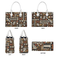 Sac à main léger personnalisé en PU pour femme, motif géométrique original, sac à poignée supérieure en noir et blanc, tailles S, M, L