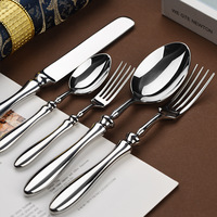 Set cuillère et fourchette classique de luxe, couteau à dîner, ensemble de couverts en acier inoxydable 304