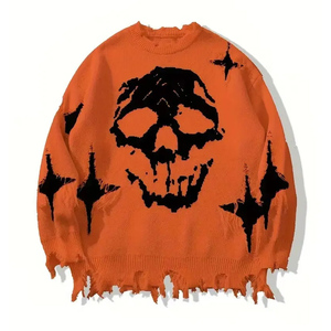 Suéter Personalizado para Hombre, Suéter de Punto con Diseño de Calavera, Prenda de Punto de Algodón, Suéter Jacquard, Fabricante de Suéteres, Suéter de Cuello Redondo de Manga Larga - Product Image 3