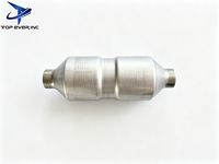 Convertidor Catalítico Universal de Acero Inoxidable de 3 Vías, Sustrato Metálico de Alto Flujo, Puerto para Sensor de O2, Control de Emisiones de Escape del Automóvil