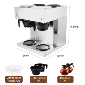 Double Head Commercial <b>Coffee</b> Maker 4 Station Warming Plates Stainless Steel <b>Coffee</b> Brewer Hotels Buffets High-Volume Catering - Product Image 2