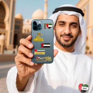 Insignia Metálica Esmaltada Moderna Personalizada para el 54º Día Nacional de los Emiratos Árabes Unidos, Calcomanía Grabada y Galvanizada para Teléfono - Product Image 6