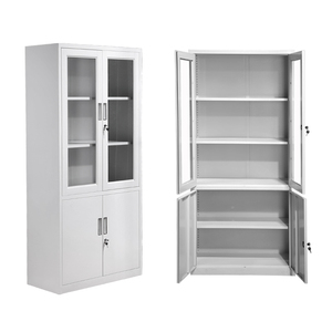 Mueble de Oficina con Puertas Múltiples, Armario de Almacenamiento de Metal de 5 Niveles, Archivador de Vidrio, Exhibición de Acero - Product Image 6