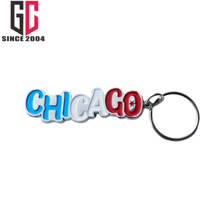 13 años de fábrica personalizada la bandera de Chicago con corazones lo dice todo llavero de esmalte de Metal - Product Image 6