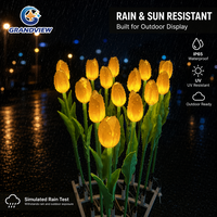 Lampes LED en forme de tulipe pour extérieur, éclairage de fleurs artificielles pour jardin, paysage, parc à thème, projets commerciaux, décorations