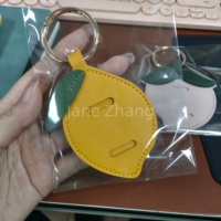 Citroen Perzik Fruit PU Lederen Brilclip Tas Charme Brillen Hangende Clip Brillenaccessoires Draagbare Tashanger