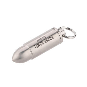 Mini Botella Impermeable de Aleación de Titanio para Camping, EDC, Contenedor de <span class=keywords><strong>Pastillas</strong></span>, Cápsula Sellada, Collar con Colgante de Casquillo de Bala - Product Image 1