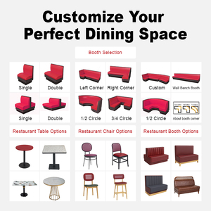 Canapé de cabine double au design moderne et luxueux léger Table et chaises pour <span class=keywords><strong>pizza</strong></span> Projet de banquette d'hôtel et de restaurant - Product Image 5