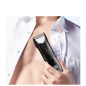 Groin & Body Hair Trimmer with <b>Mirror</b> Dual-Head Beard Trimmer & Foil Blades Wet & Dry Groomer Electric Ball Pubic Trimmer <b>Shaver</b> - Product Image 3
