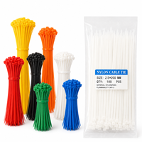 Bridas de nailon de 8 pulgadas (2.5x200mm) de colores con autobloqueo para organización de cables, uso doméstico y bricolaje