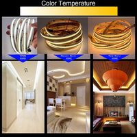 Bande LED flexible numérique CCT à double couleur réglable 576 LED/m sans points WS2811 COB, effet poursuite et eau courante