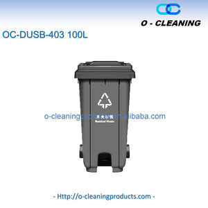 ניקוי ניקוי 100l חיצוני צעד-על גלגל גלגל גלגל אשפה, מיכל אשפה לפח אשפה/אשפה עבור רחוב/פארק/מוסך - Product Image 5