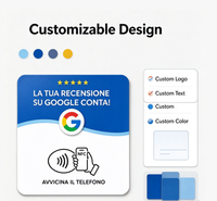 Plaque NFC étanche en PVC italienne pour avis clients, autocollant personnalisé Google Review, étiquette NFC pour comptoir de magasin et vitrine