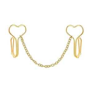 Gaby Nouveauté Clip de nez sexy en acier inoxydable, anneau non percé plaqué or, pont de nez pour fête ou cadeau - Product Image 1