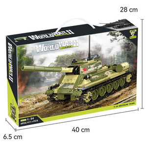 <span class=keywords><strong>Guerre</strong></span> mondiale militaire série T-34 réservoir modèle 1/34 unisexe armée réservoir jouet Kit de construction blocs en plastique briques bricolage jouet éducatif - Product Image 2