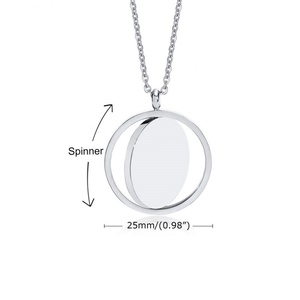 Collar Largo con Colgante Giratorio de Acero Inoxidable, Chapado en Oro Real de 18K con PVD, Antideslustre, para Hombre y Mujer - Product Image 5