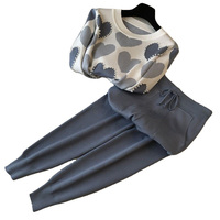 Vêtements de détente personnalisés 3 pièces pour femmes-Ensembles pull-over avec broderie de perles-Jogging en tricot-Pantalons de survêtement baggy-Ensembles d'entraînement pour femmes