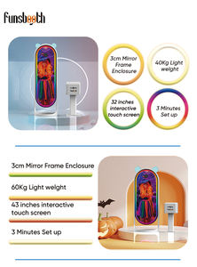 सस्ते अंडाकार पार्टी सेल्फी पृष्ठभूमि शादी के फ्रेम मैजिक मिरोज कियोस्क मिरर फोटो बूथ स्टैंड मशीन फोटोबूथ - Product Image 6