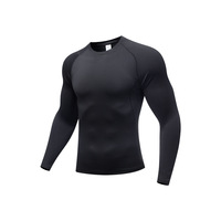 Erkekler kadınlar özel Logo koşu atletik erkek spor giyim kas sıkıştırma aktif spor sıkı spor egzersiz TShirt uzun kollu