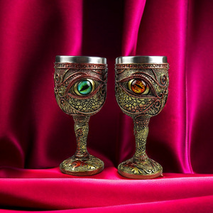 Copa de ojo de dragón Copa de acero inoxidable Bar Fiesta Resina Dragón Decoración <span class=keywords><strong>Vino</strong></span> Jugo Bebida - Product Image 1